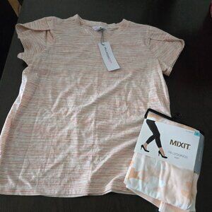 Liz Claiborne /MixIt  2pc Pink Top and Leggins Set NWT